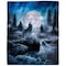 Hastings Home Heavy Fleece Blanket with Howling Wolf Pattern, Thick 8-pound Faux Mink Soft for Sofa Bed (74" x 91") 811225ROZ - alternate 1